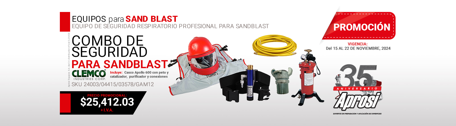 Combo de Seguridad para SandBlast Clemco